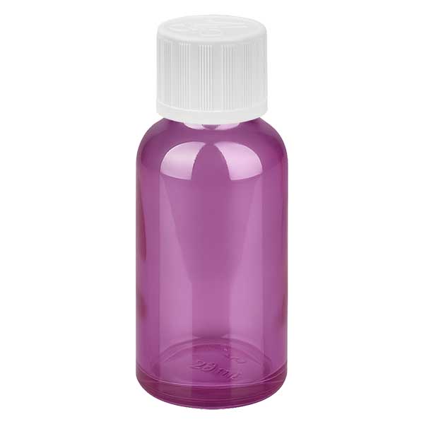 Flacon 30ml bouchon à vis 11mm blanc standard sécurité enfant PurpleLine UT18/30
