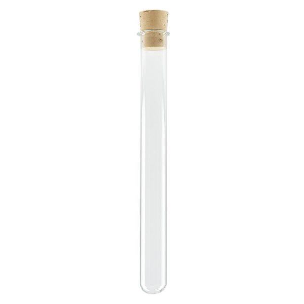 Tube à essai 100x12mm en verre borosilicate avec bouchon de liège