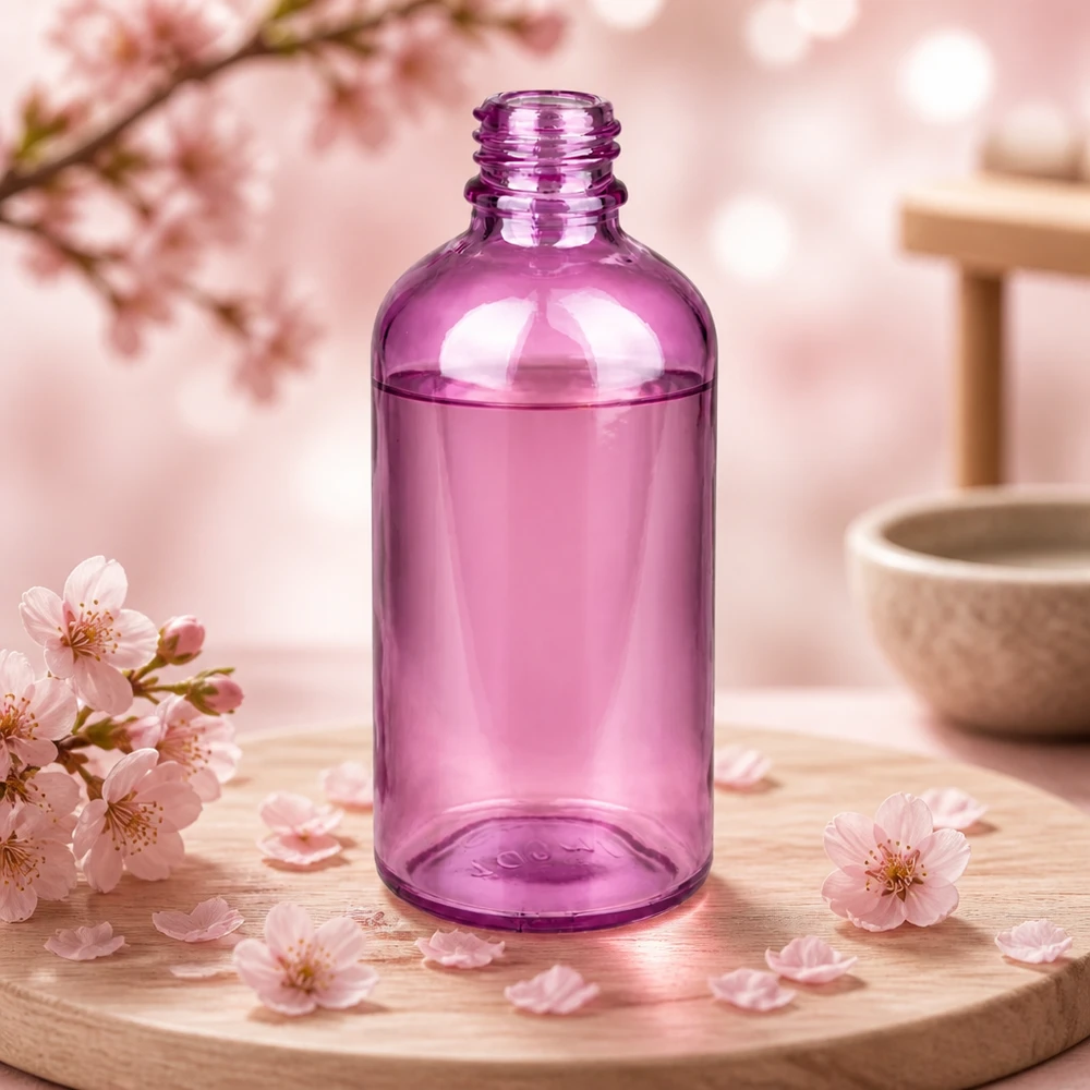 Bouteille à pharmacie de 100ml PurpleLine UT18/100 UNiTWIST Flacon moderne en verre violet PurpleLine 100ml pour les cosmétiques naturels et les préparations homéopathiques