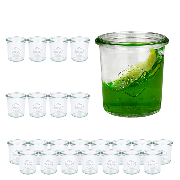 Lot de 24 bocaux Weck 140 ml verres renversés