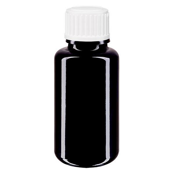 Bouteille de pharmacie viol. 20ml gouttes blanc 0.8mm pc Bouteille de pharmacie viol. 20ml gouttes blanc 0.8mm pc