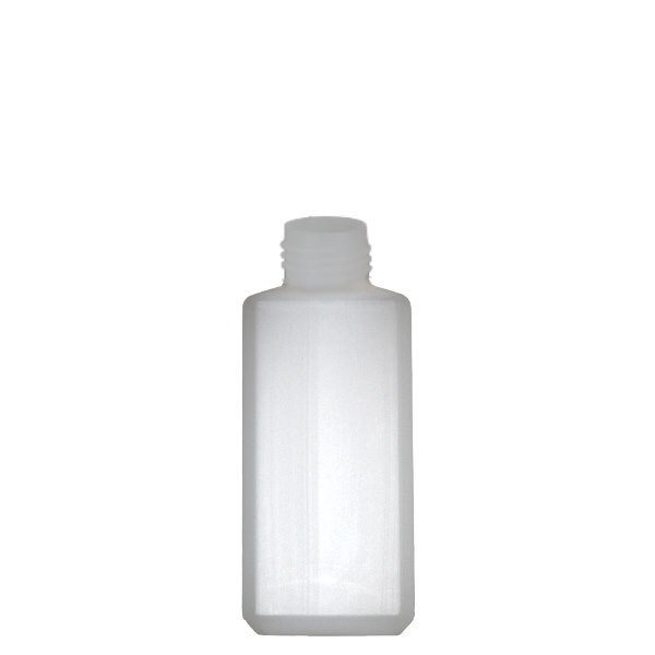 Flacon carré 250 ml en HDPE clair, ND 25 sans bouchon