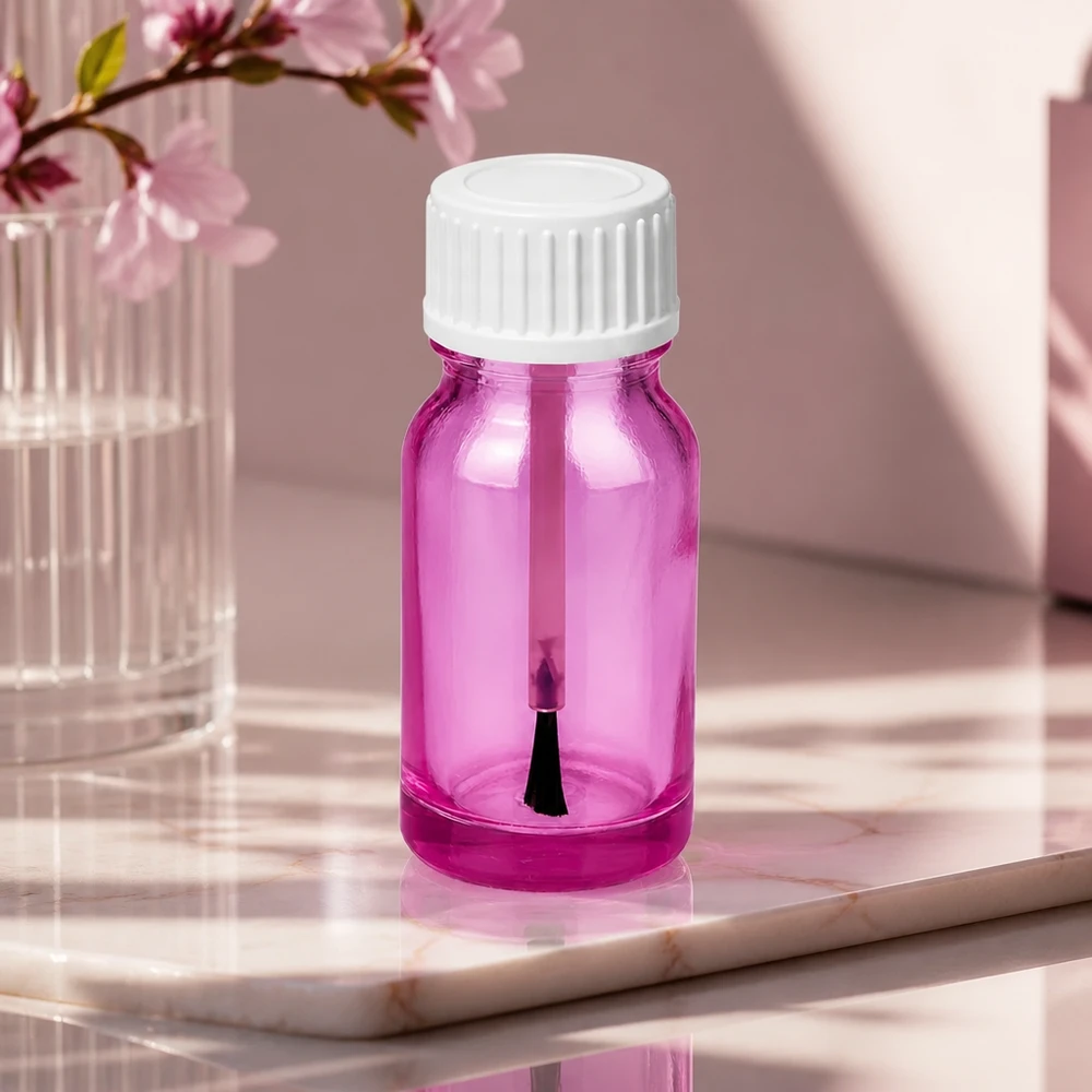 10ml flacon pinceau blanc STD PurpleLine UT18/10 avec bouchon anti-fuite pour vernis à ongles