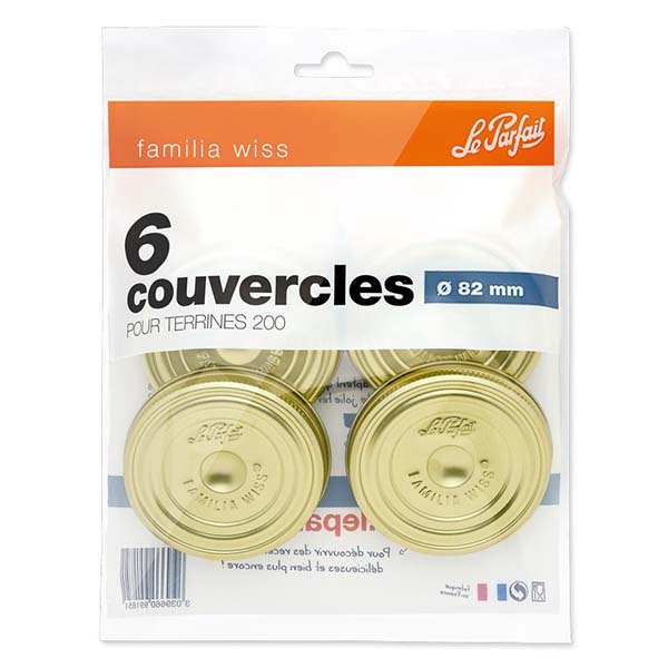 Le Parfait® Familia Wiss 6 couvercles Ø82 mm Le Parfait® Familia Wiss 6 couvercles Ø82 mm