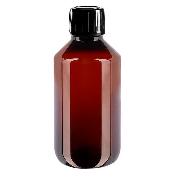 Bouteille PET 200ml avec bouchon pulvérisateur noir OV