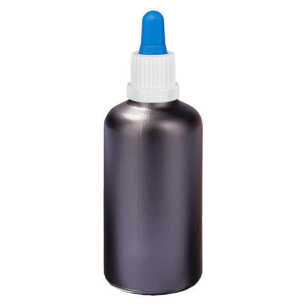 Flacon pipette 100ml blanc/bleu OV BlackL. UT18/100 Flacon pipette 100ml blanc/bleu OV BlackL. UT18/100