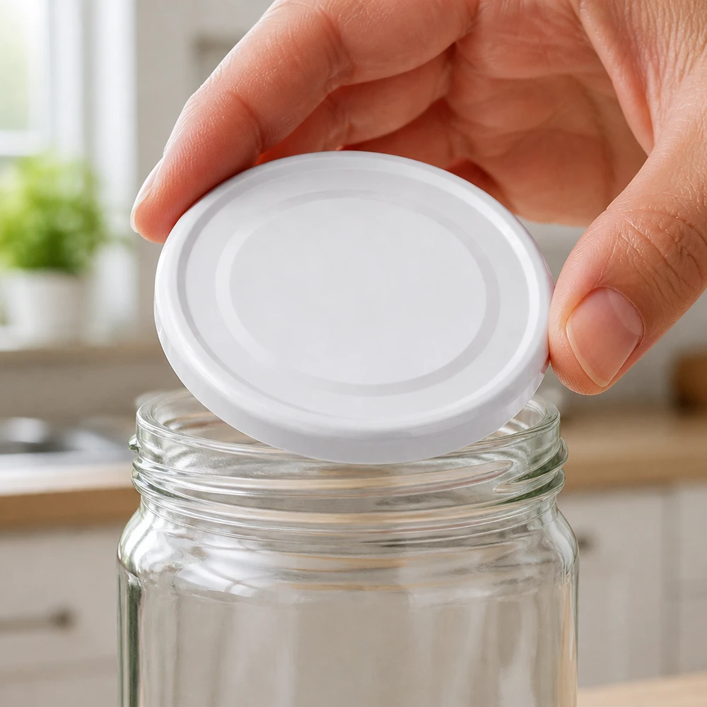 Couvercle BasicSeal 43 mm blanc (TO43) UNiTWIST Couvercle hermétique BasicSeal TO43 43 mm blanc UniTwist pour une conservation sûre des aliments