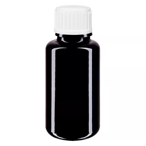 Flacon de pharmacie viol. 20ml viss. blanc pc Flacon de pharmacie viol. 20ml viss. blanc pc
