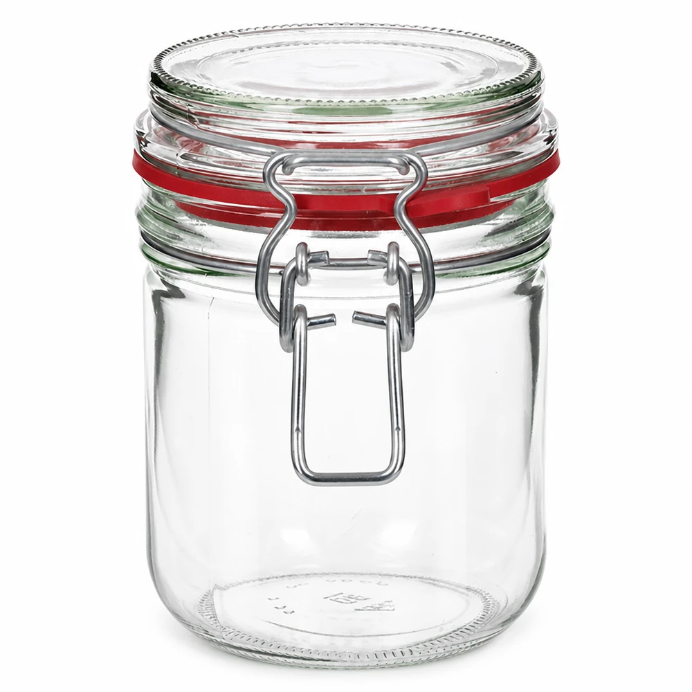 Bocal de conservation de 400 ml, type G, avec bouchon à clip UN.. Pot de conservation de 400 ml avec fermeture à étrier pratique pour une conservation sûre des aliments