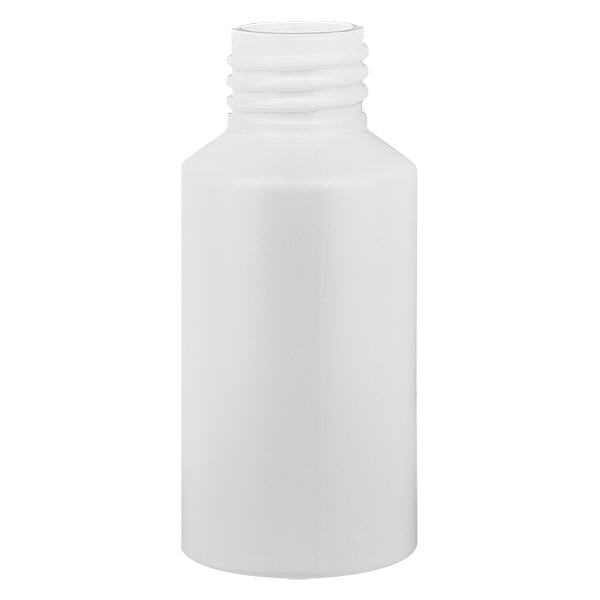Flacon cylindrique en PET blanc 50 ml, S20x3, sans bouchon