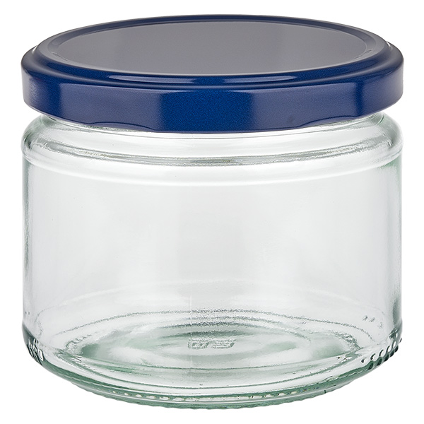 330ml Verre rond avec couvercle BasicSeal bleu UNiTWIST