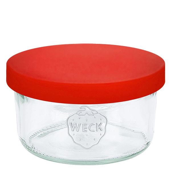 165ml bocal conique WECK RR80 avec couvercle en silicone rouge