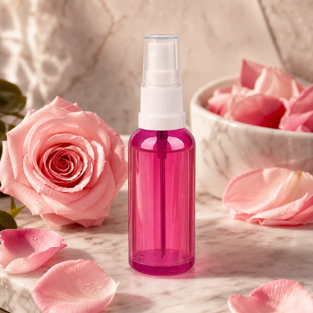 Flacon vaporisateur 50ml blanc/transparent Standard PurpleLine UT18/50 Vaporisateur à pompe de 50 ml transparent violet parfait pour les lotions toniques faites maison