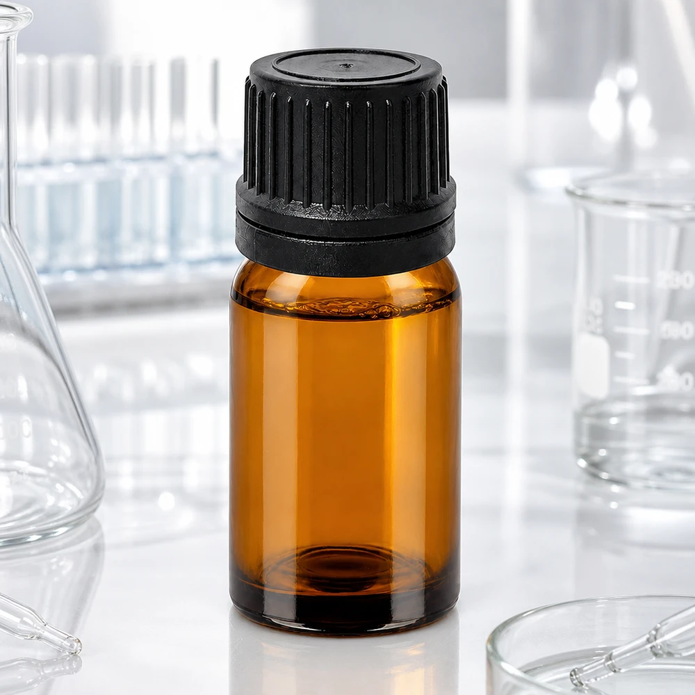 10ml flacon de gouttes. 1mm noir OV BrownLine UT18/10 Bouteille en verre de 10 ml avec filetage UT18 et compte-gouttes noir de 1 mm pour un dosage précis