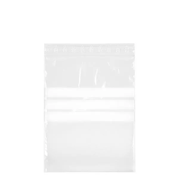 PolyZip avec zone d'écriture (paquet de 100) 250x350mm. En PE transparent 50µm. Aussi pour les aliments. Avec zone d'écriture & fermeture à pression Zip.