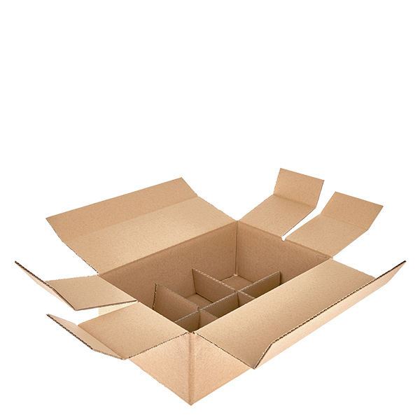 Cartons pour verres (25 pcs) avec 6 compartiments 277x188x95mm