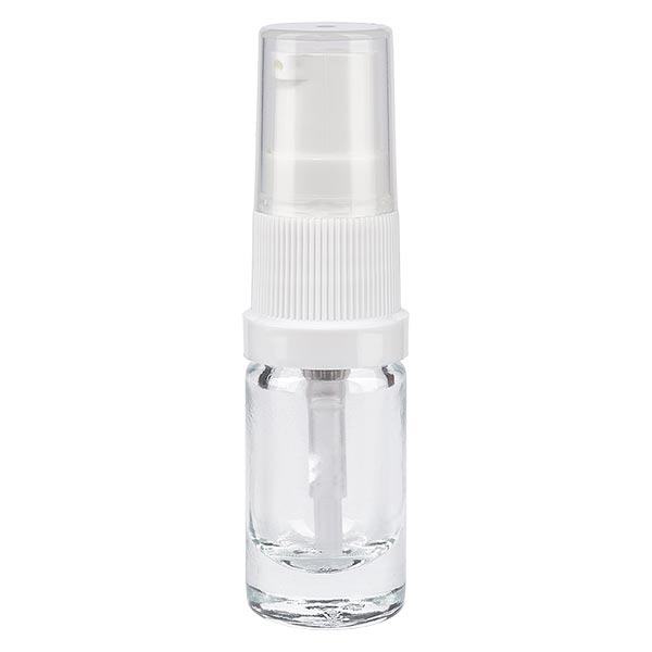 Flacon de pharmacie transparent 5ml pompe à lotion blanc pc