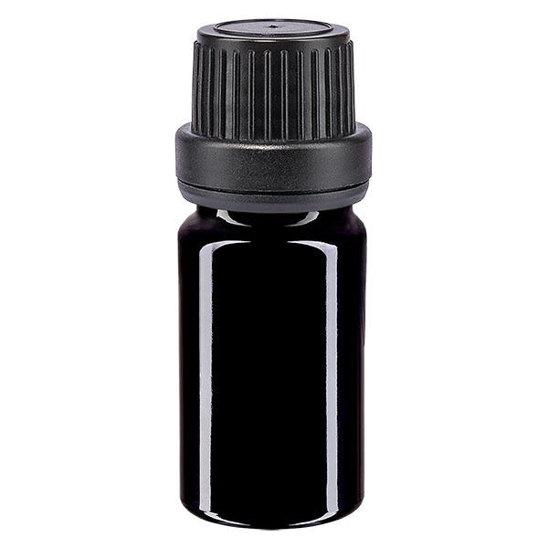Flacon à pharmacie violet 5ml bouchon compte-gouttes pr. 2mm noir fermeture inviolable