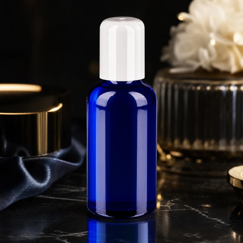 Flacon Roll-On 50ml blanc STD BlueLine UT18/50 Flacon roll-on professionnel 50ml bleu premium parfait pour la cosmétique naturelle et le bien-être