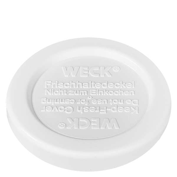 35ml bocal conique avec couvercle fraîcheur WECK RR40 WECK Couvercle fraîcheur blanc RR40 Détail avec écriture en relief pour verre cylindrique de 145ml Couvercle de rechange
