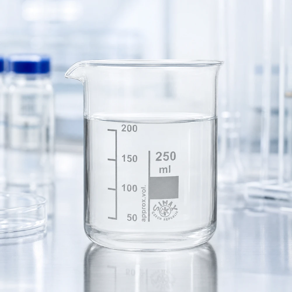 Bécher transparent de 250 ml en verre borosilicaté robuste pour des mesures précises en laboratoire et en cuisine
