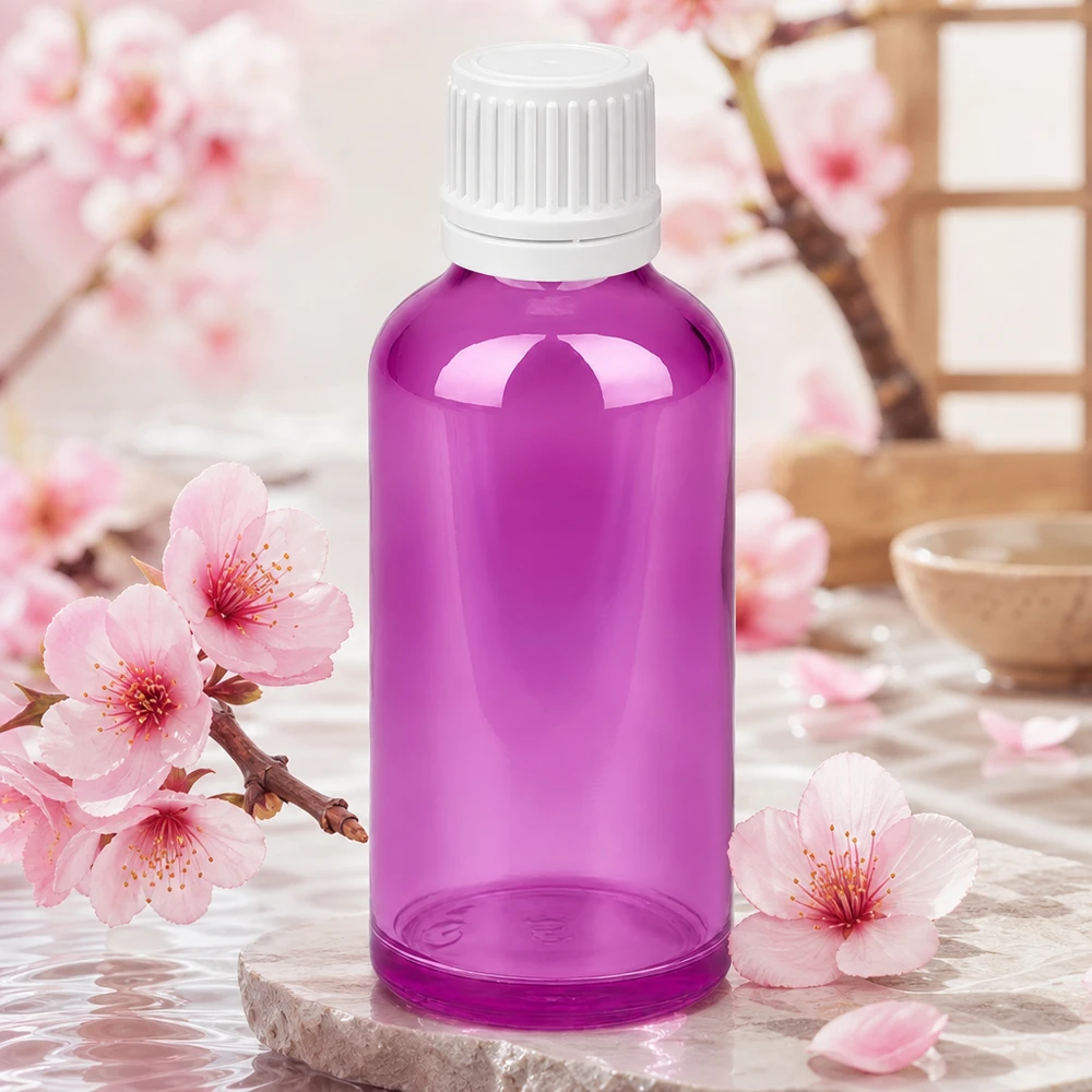 Flacon 50ml bouchon à vis 11mm blanc Originalité Bouchon à vis PurpleLine UT18/50 Flacon compte-gouttes pratique de 50 ml avec bouchon blanc pour les cosmétiques DIY et naturels