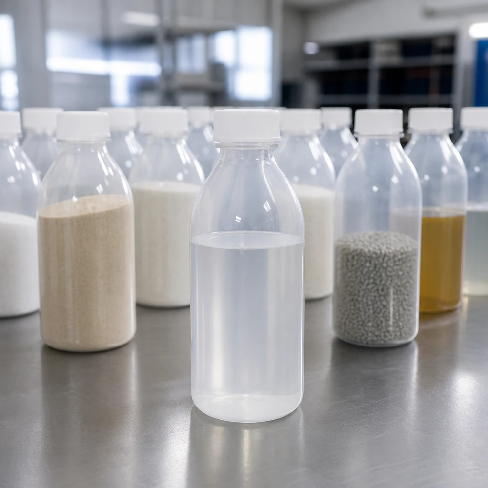 Lot de flacons à col étroit de 250 ml avec bouchons blancs, destinés à divers échantillons de laboratoire
