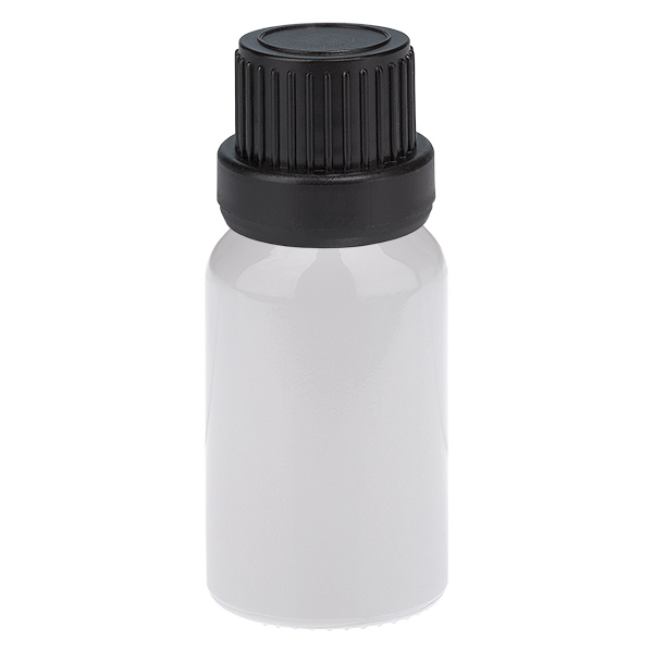 Flacon de 10 ml, bouchon à vis noir de 11 mm, bouchon d'origine WhiteLine UT18/10 Flacon de 10 ml, bouchon à vis noir de 11 mm, bouchon d'origine WhiteLine UT18/10