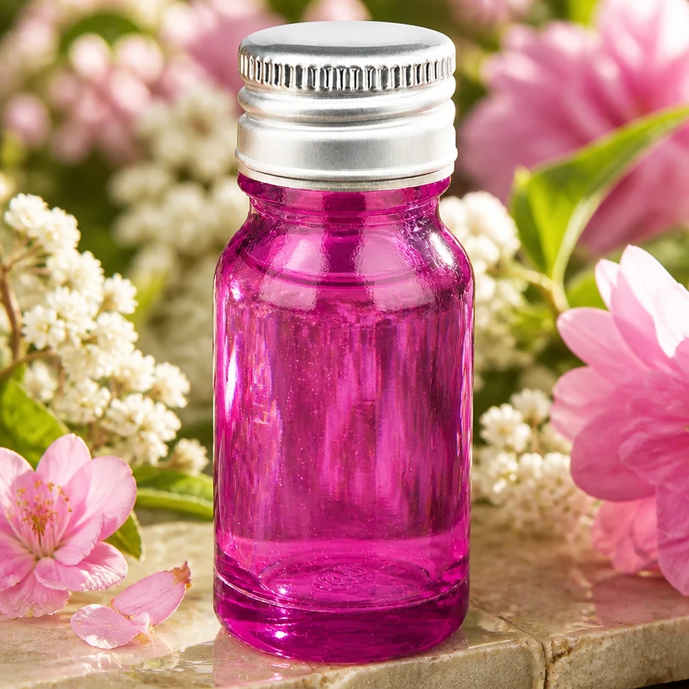 Bouteille 10ml bouchon à vis 11mm alu-argent standard PurpleLine.UT18/10 Bouteille de 10ml en verre violet anti-UV avec un bouchon à vis pratique de 11mm