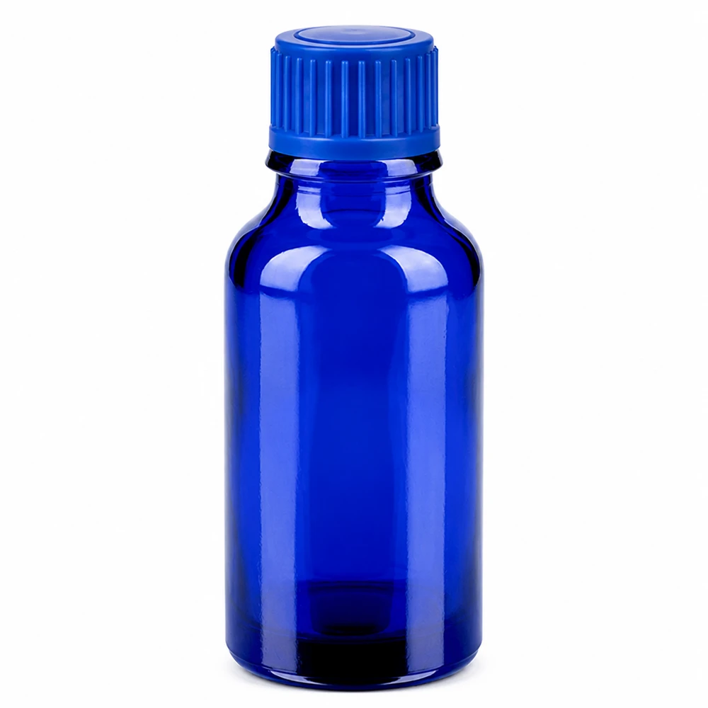 Flacon 20ml 11mm SV bleu STD BlueLine UT18/20 Flacon en verre bleu 20ml avec bouchon à vis 11mm pour huiles essentielles et essences