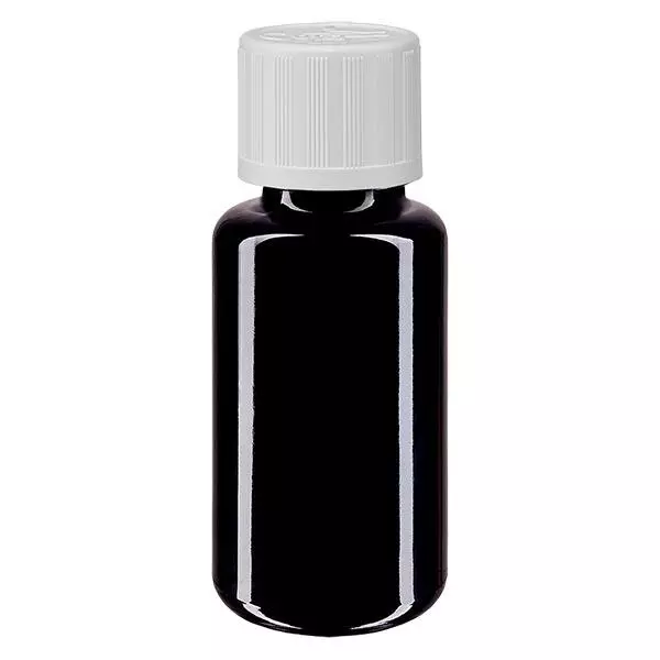 Flacon de pharmacie viol. 20ml compte-gouttes blanc KiSi pc. Flacon de pharmacie viol. 20ml compte-gouttes blanc KiSi pc.