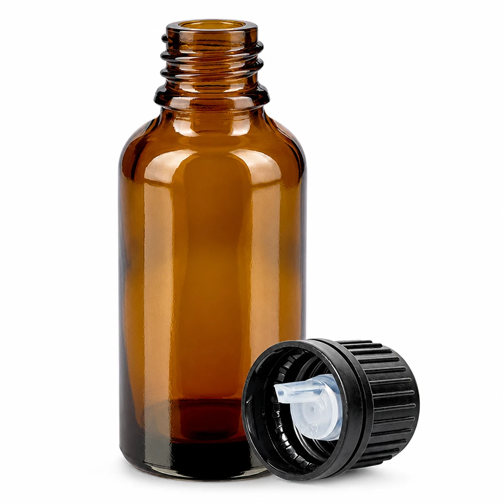 30ml goutte à goutte. 1mm noir OV BrownLine UT18/30 Petit flacon compte-gouttes brun de 30 ml avec bouchon de sécurité pour les enfants pour l'aromathérapie