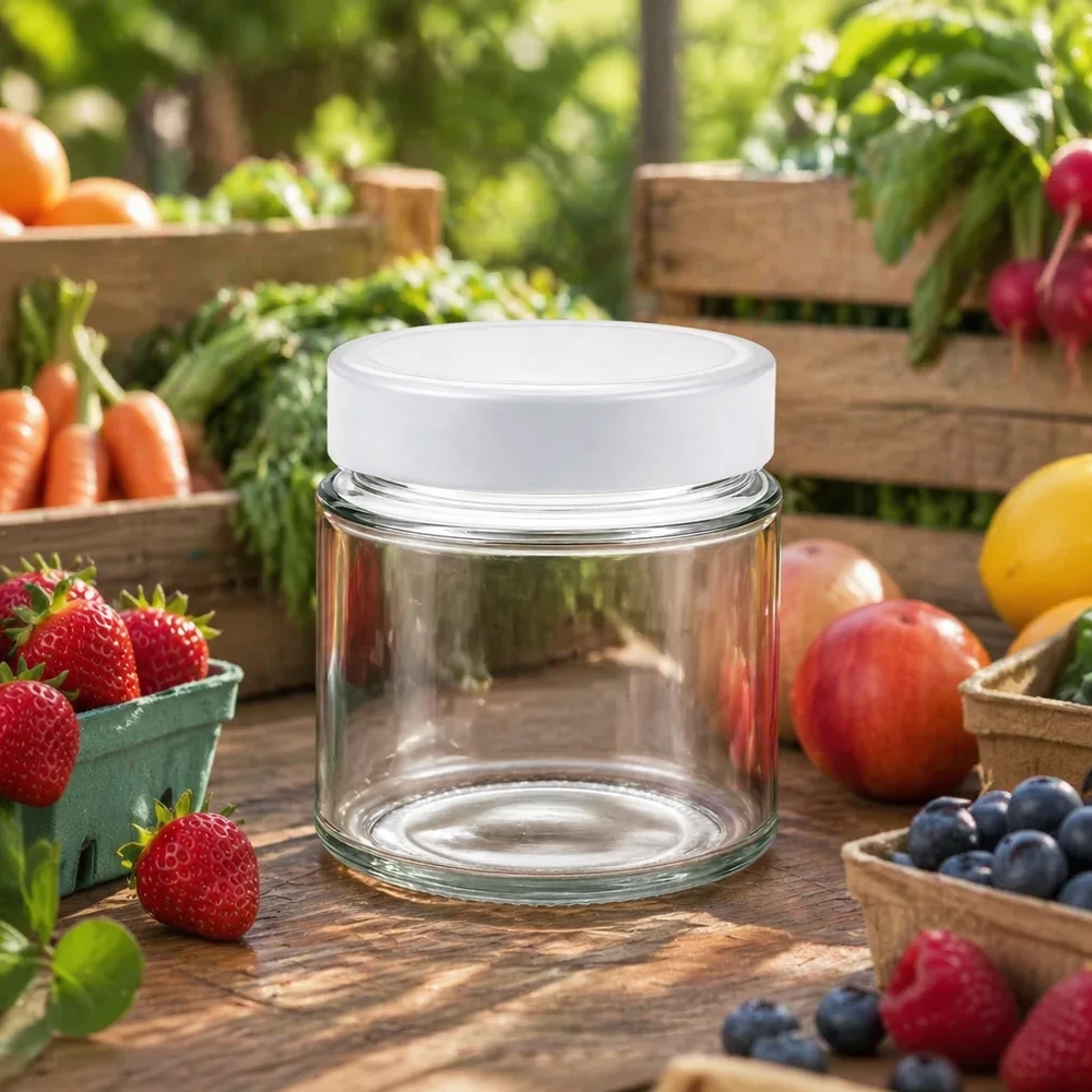 135ml bocal rond BasicSeal couvercle blanc Outdoor jardin fruits frais légumes conservation naturelle bocal à provisions