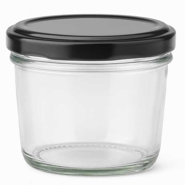 230ml Verre conique avec couvercle BasicSeal noir UNiTWIST