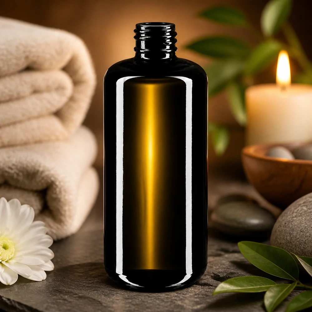 Flacon en verre violet 200 ml GCMI 410/24 (verre Miron) Bouteille en verre durable Draco de 200 ml en verre violet recyclable Miron pour les marques de cosmétiques soucieuses de l'environnement