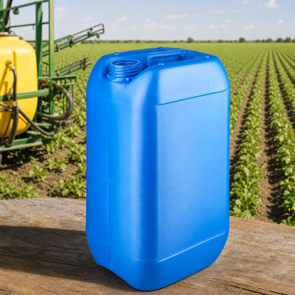 Bidon 15 litres bleu sans bouchon Bidon en plastique empilable de 15 L, bleu, sans couvercle, destiné aux produits agricoles et phytosanitaires