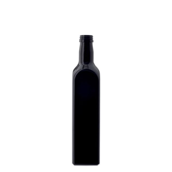 Bouteille d'huile rectangulaire en verre violet 500 ml, UNI 31,5x24