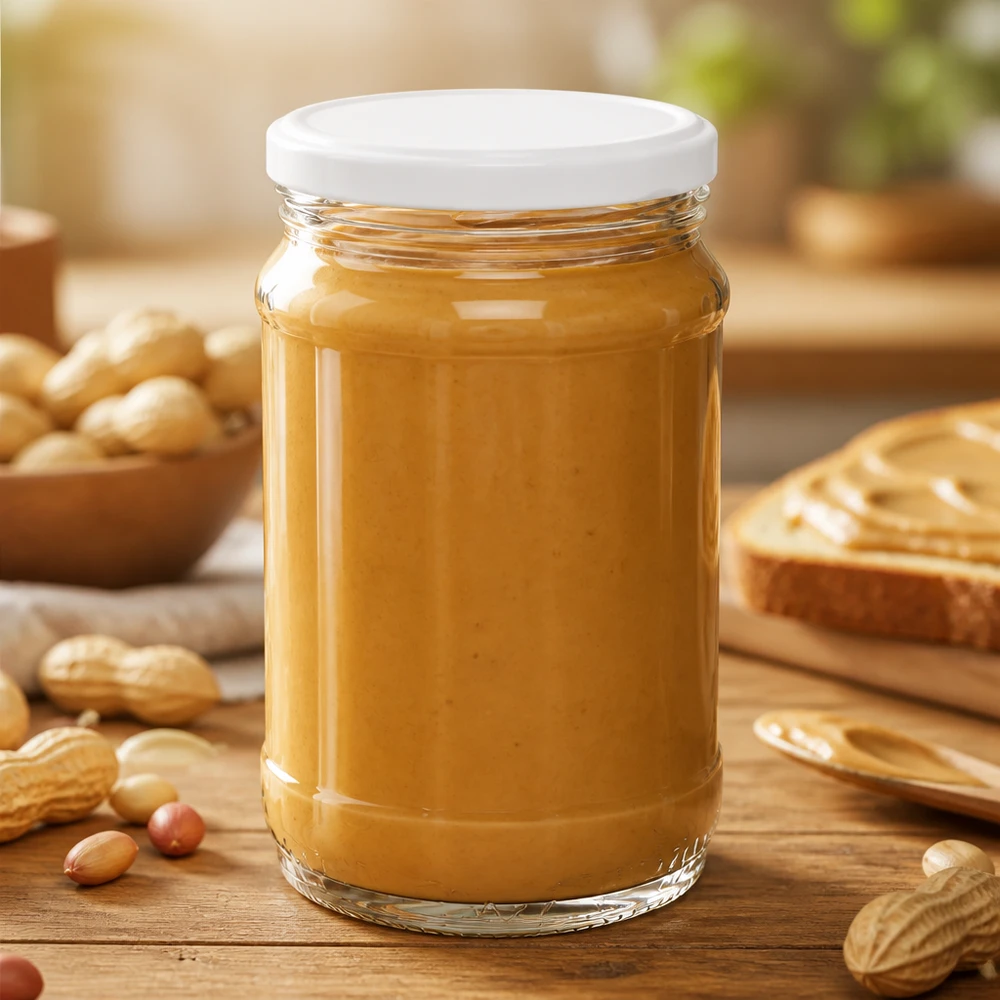 Bocal UNiTWIST de 370 ml avec couvercle BasicSeal blanc, idéal pour conserver les purées de noix et les pâtes à tartiner