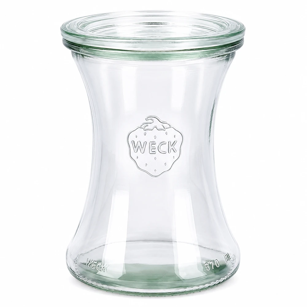 WECK Pot de délicatesse 370ml avec couvercle en verre RR80 Pot de conserve vide transparent avec logo WECK