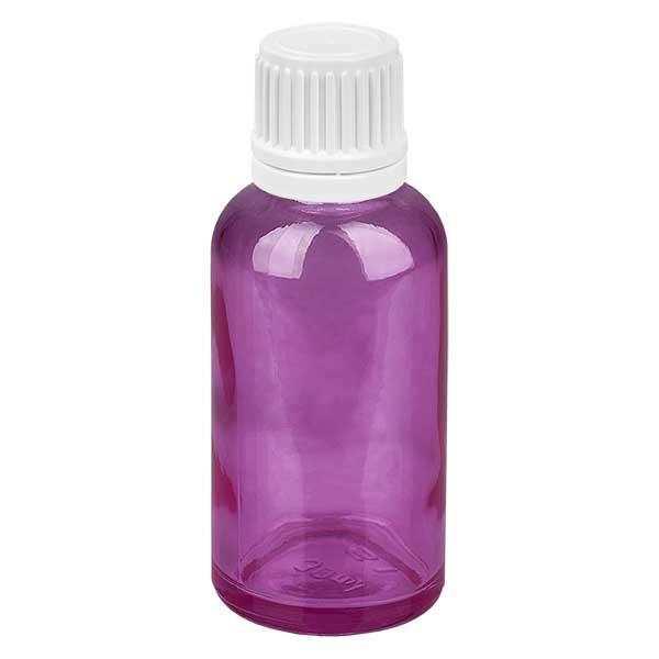 Flacon compte-gouttes 30ml 0.7mm blanc Originalité Bouchon à vis PurpleLine UT18/30