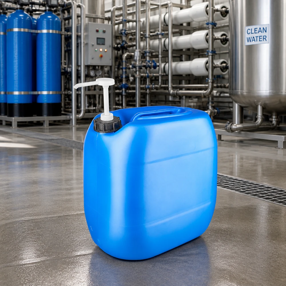 Réservoir de liquide portable de 30 litres, bleu, avec pompe intégrée, destiné à des applications industrielles