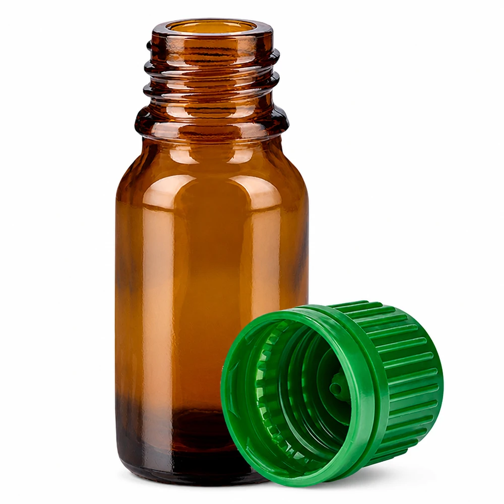 Flacon 10ml 11mm SV vert OV BrownLine UT18/10 Flacon compact de 10 ml en verre foncé avec bouchon vert vif pour les extraits