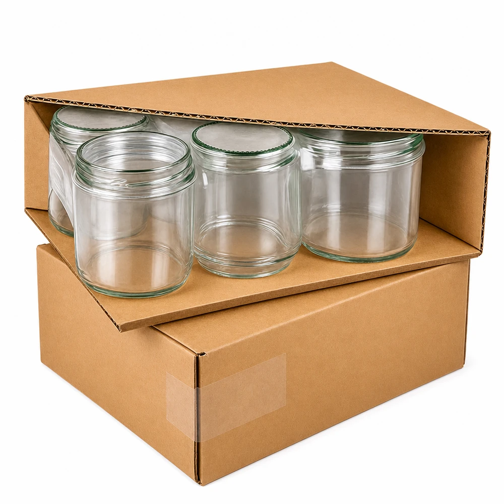 Pots renversés de 230ml livrés en carton, emballage sûr des bocaux avec couvercle BasicSeal pour l'expédition