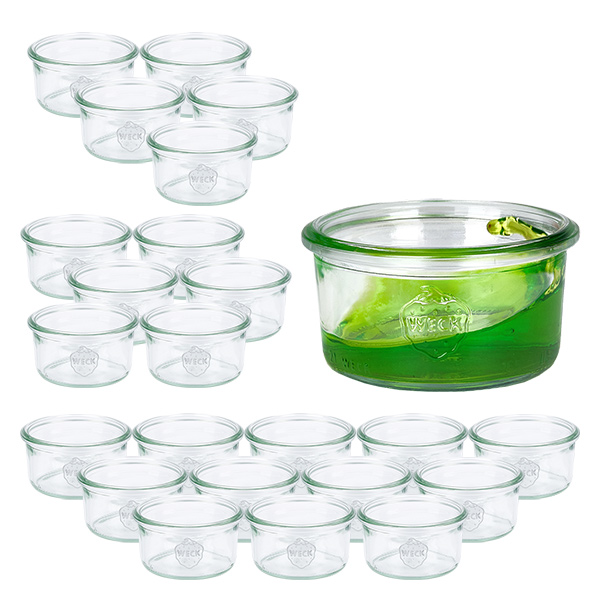 Lot de 24 pots Weck 165ml verre renversé Lot de 24 pots Weck 165ml verre renversé