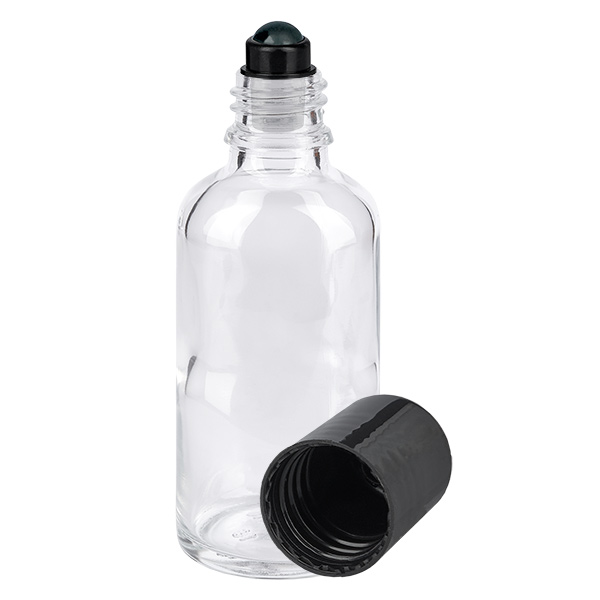 Flacon de déodorant en verre clair 50 ml, déo à bille vide Flacon de déodorant en verre clair 50 ml, déo à bille vide