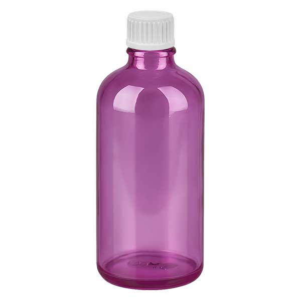 Flacon 100ml (globules) 3mm bague de coulée blanche standard PurpleLine. UT18/100