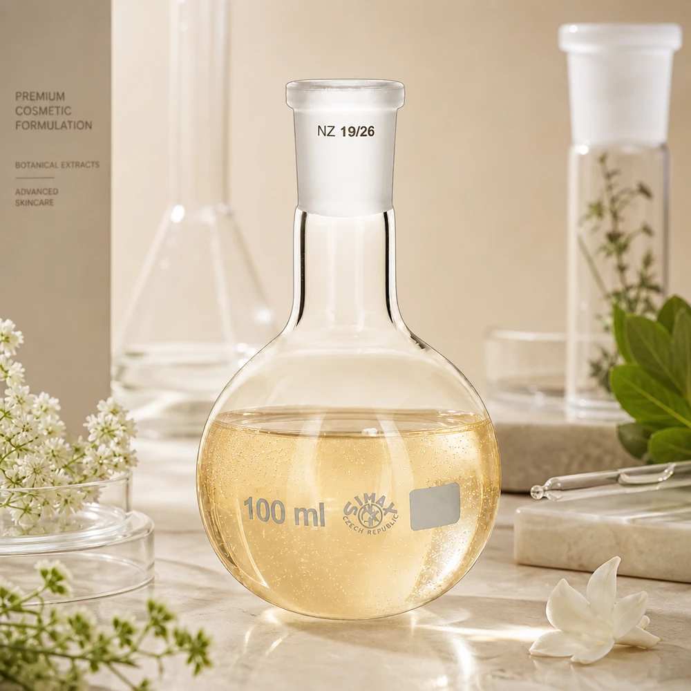 Ballon à fond plat 100 ml à col étroit, en verre borosilicate avec rodage normalisé 19/26 Piston de précision en matériau résistant à la chaleur - 100ml avec raccord à rodage professionnel 19/26