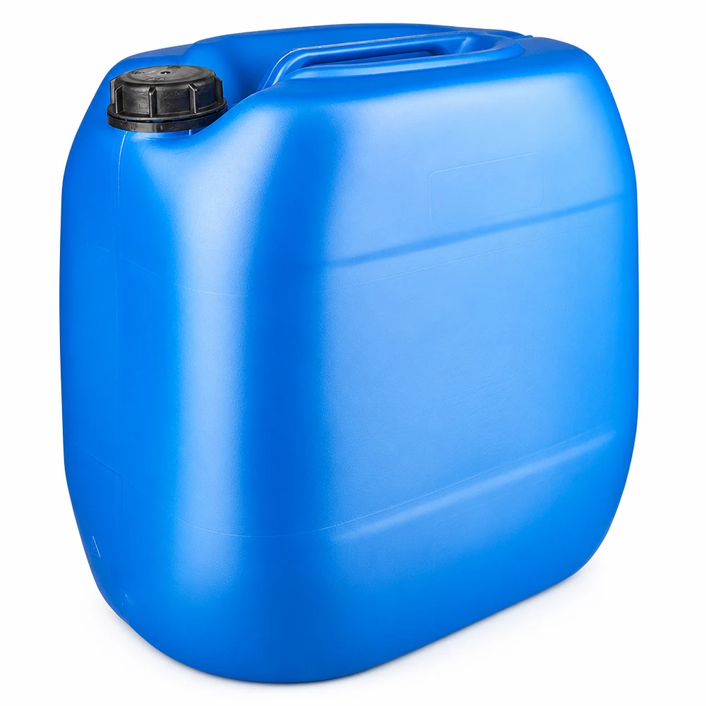 Bidon robuste en PEHD de 30 L, bleu, avec bouchon d'inviolabilité OV anti-fuites