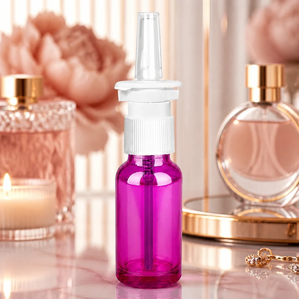 Vaporisateur nasal 20ml blanc/transparent standard PurpleLine. UT18/20 Vaporisateur violet de 20 ml avec filetage UT18/20 idéal pour les solutions de spray nasal