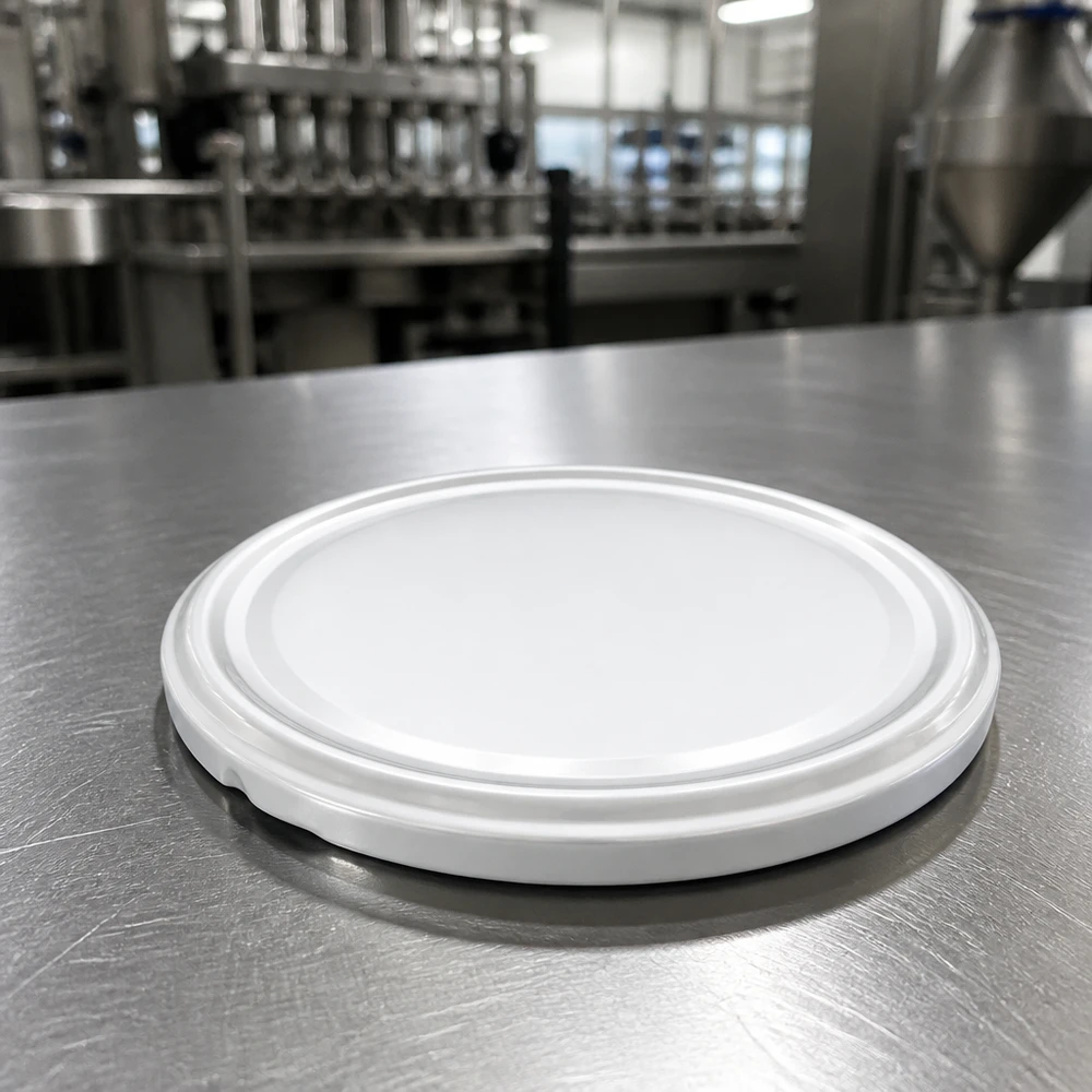 Couvercle à vis TO66 BasicSeal de 66 mm, blanc, UNiTWIST – Gros plan sur le profil du bord et la lèvre d'étanchéité